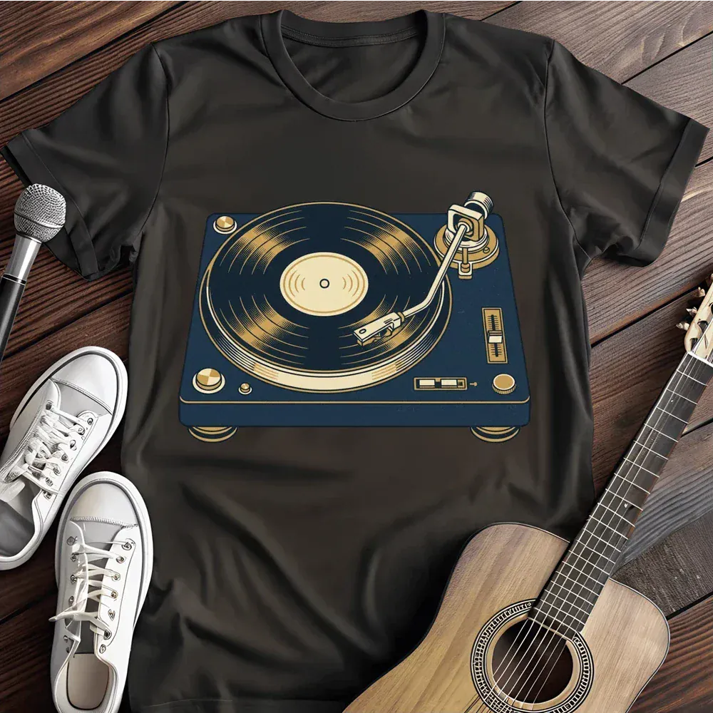 Printify T-Shirt Black / S Records Player T Shirt