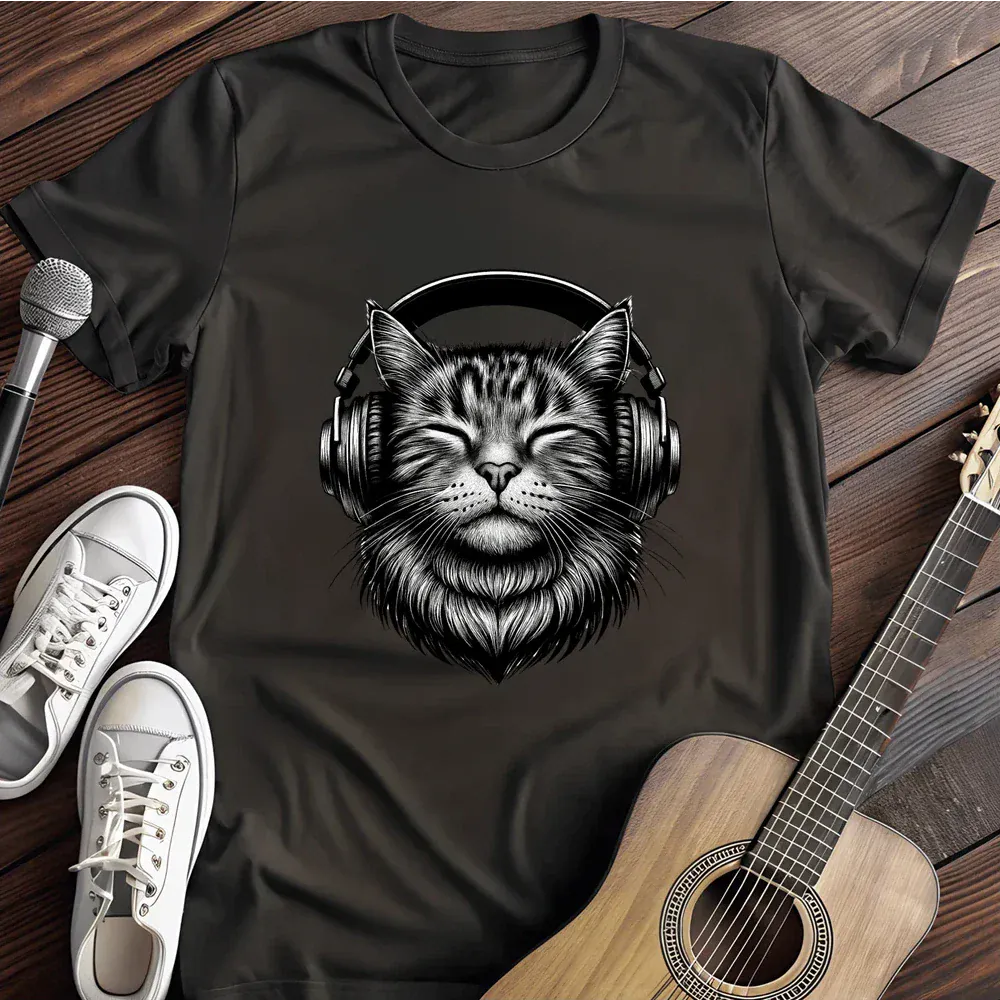 Printify T-Shirt Black / S Retro Cat T Shirt