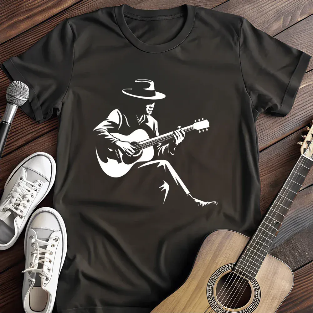 Printify T-Shirt Black / S Retro Guitarist T Shirt