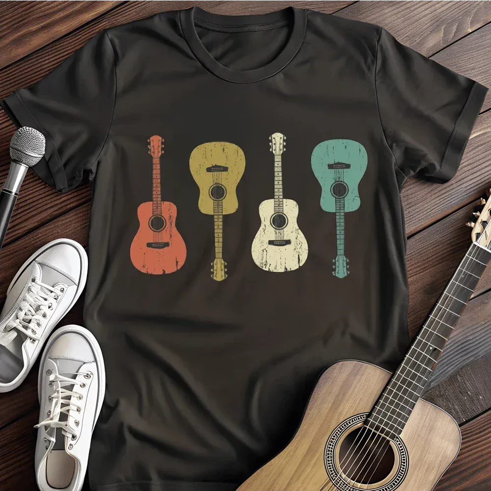 Printify T-Shirt Black / S Retro Guitars T Shirt