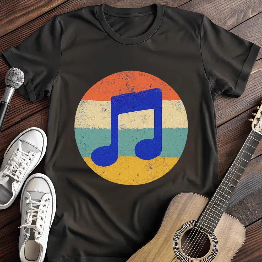 Printify T-Shirt Black / S Retro Musical Notes Circle T Shirt