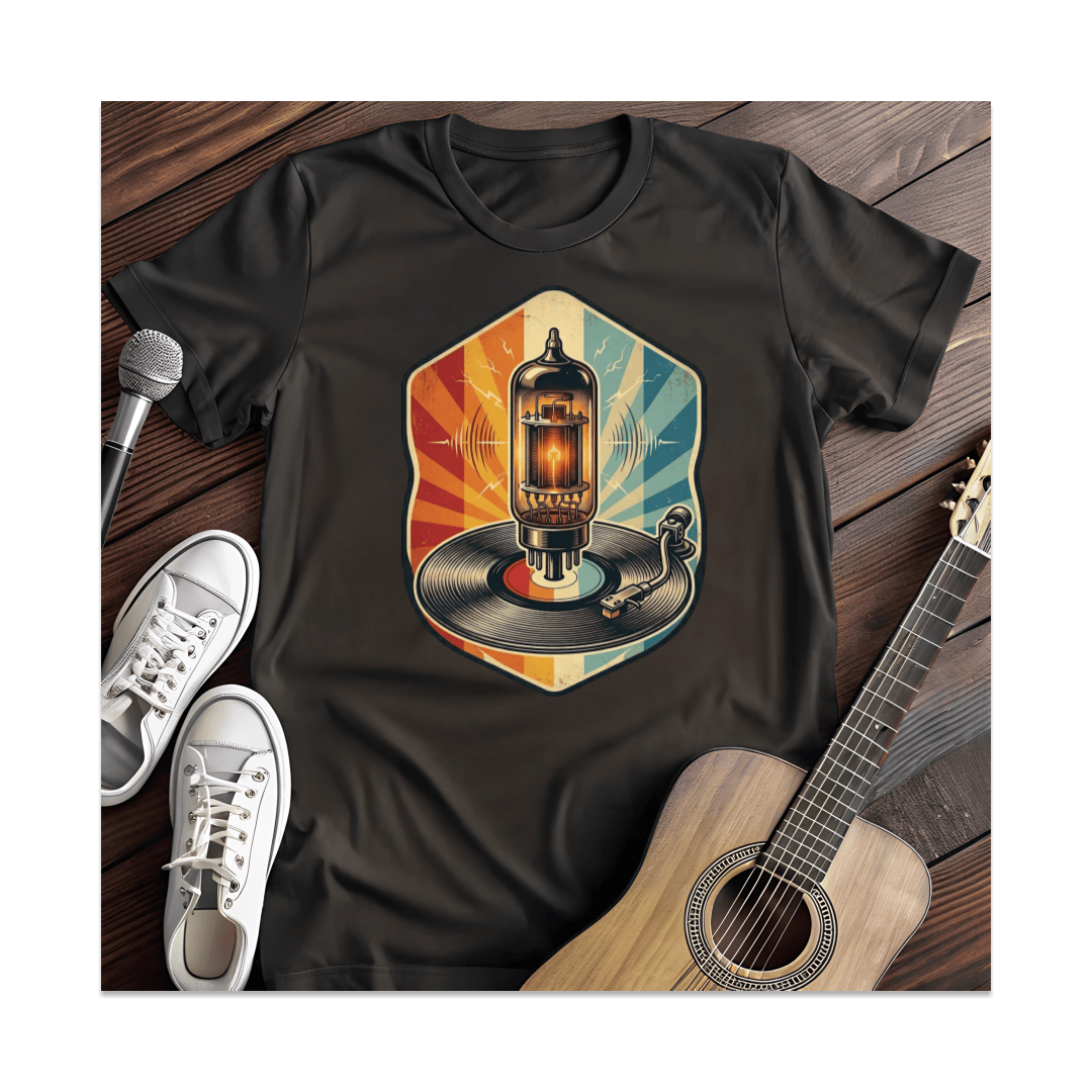 Printify T-Shirt Black / S Retro Tube Amp T-Shirt