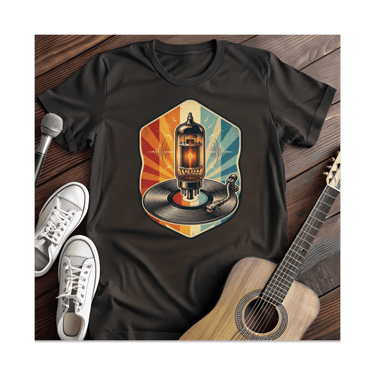 Printify T-Shirt Black / S Retro Tube Amp T-Shirt