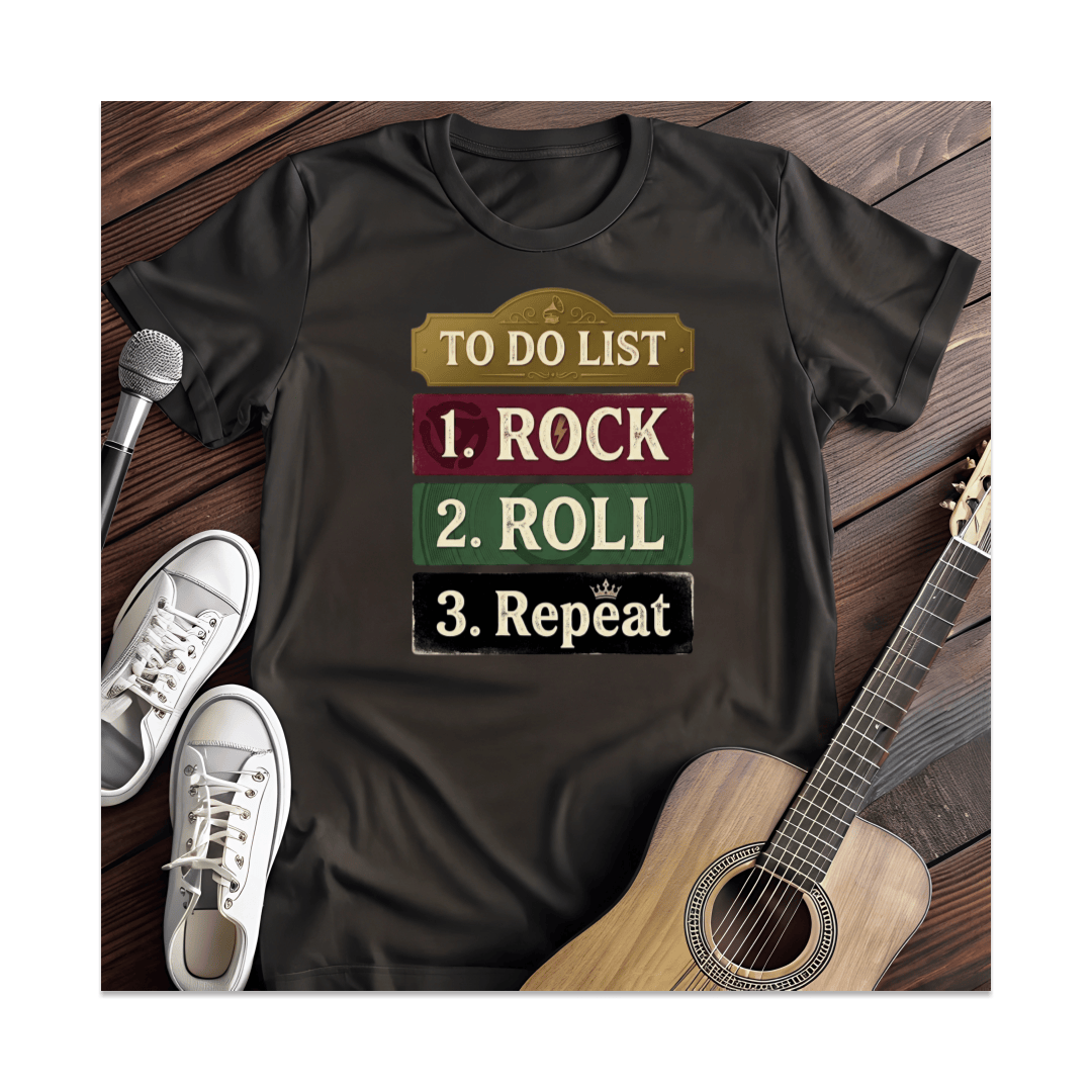Printify T-Shirt Black / S Rock and Roll To-Do List T-Shirt