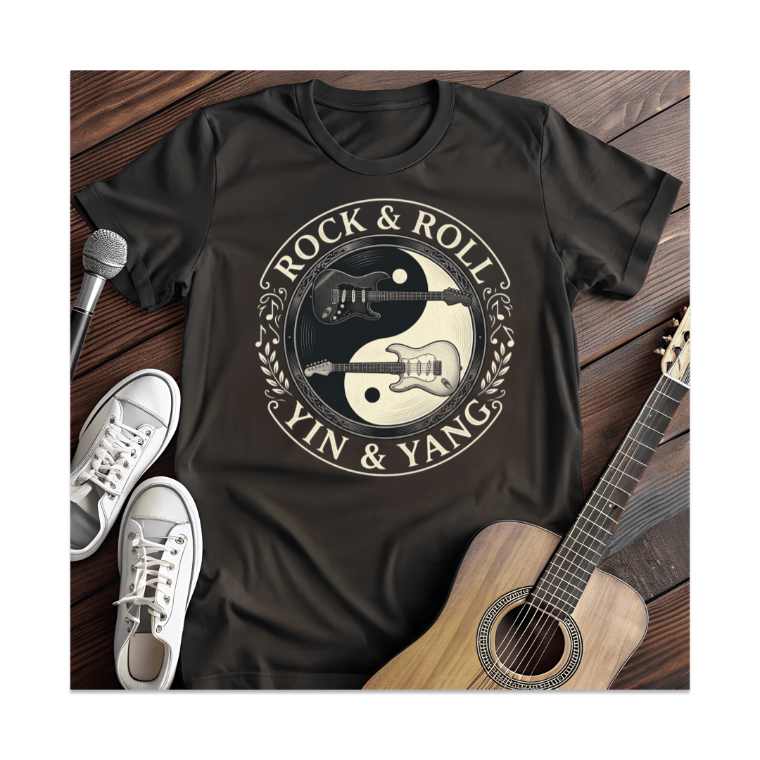 Printify T-Shirt Black / S Rock & Roll Guitar Yin Yang T-Shirt