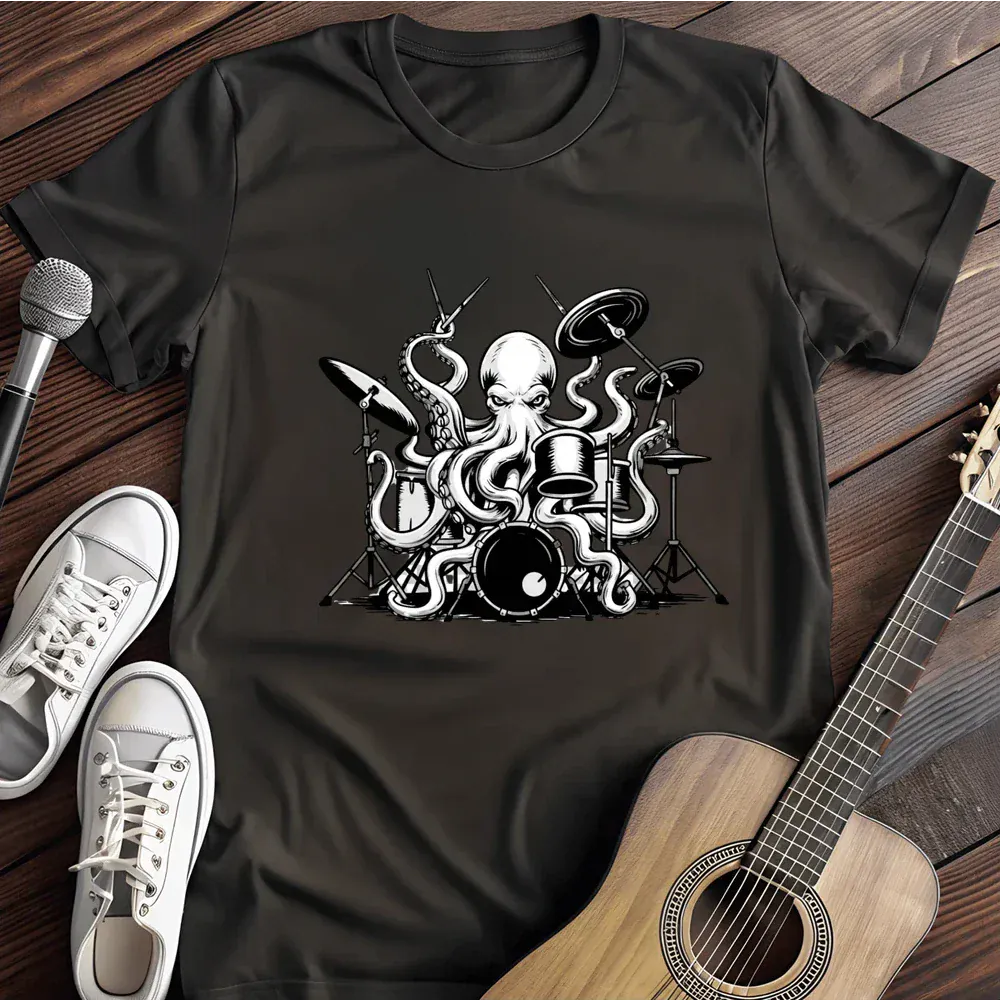 Printify T-Shirt Black / S Rockin Octopus T Shirt