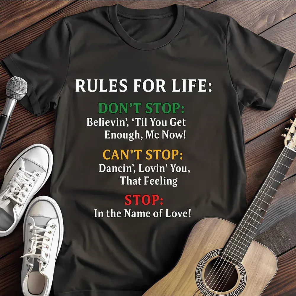 Printify T-Shirt Black / S Rules For Life T Shirt
