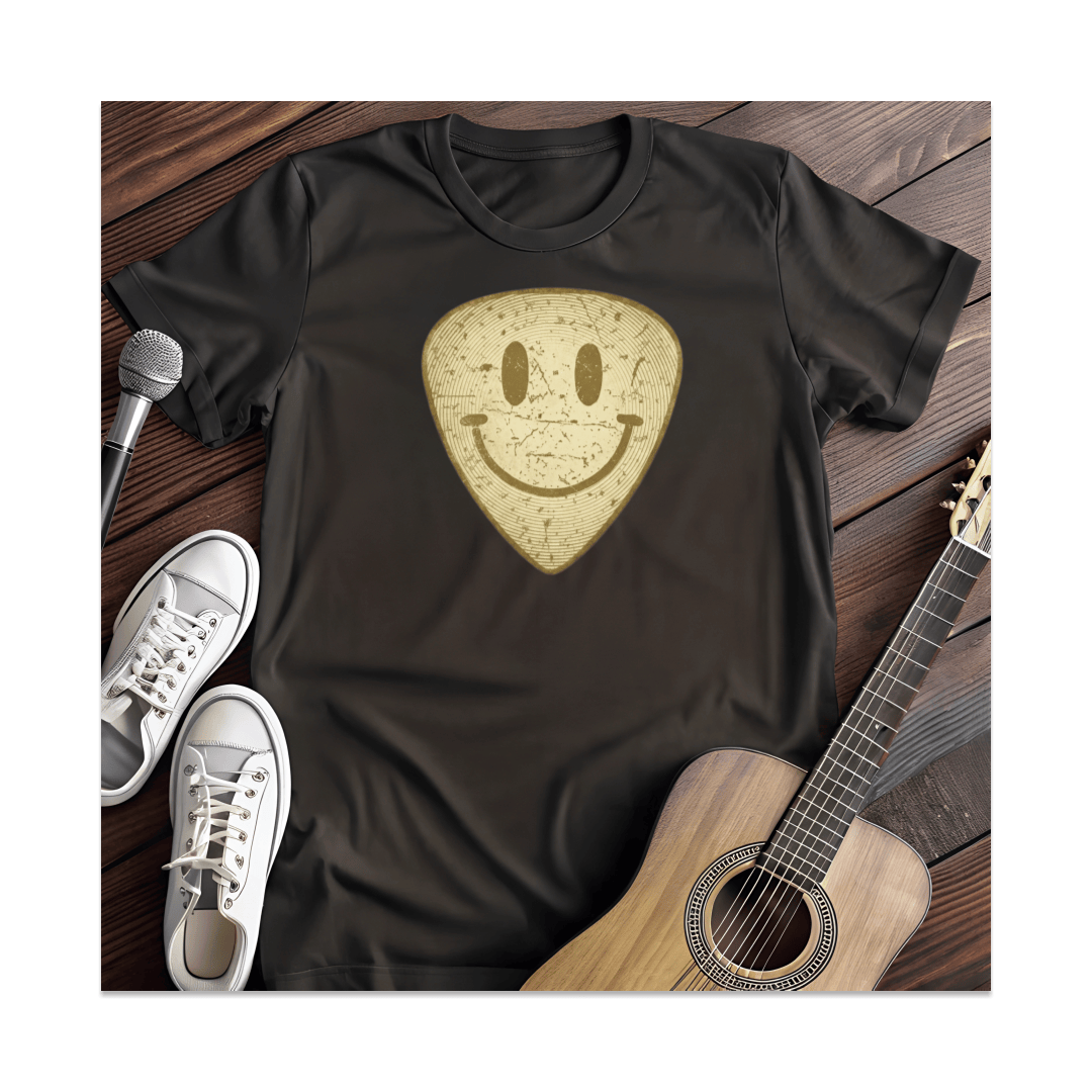 Printify T-Shirt Black / S Smiley Guitar Pick T-Shirt