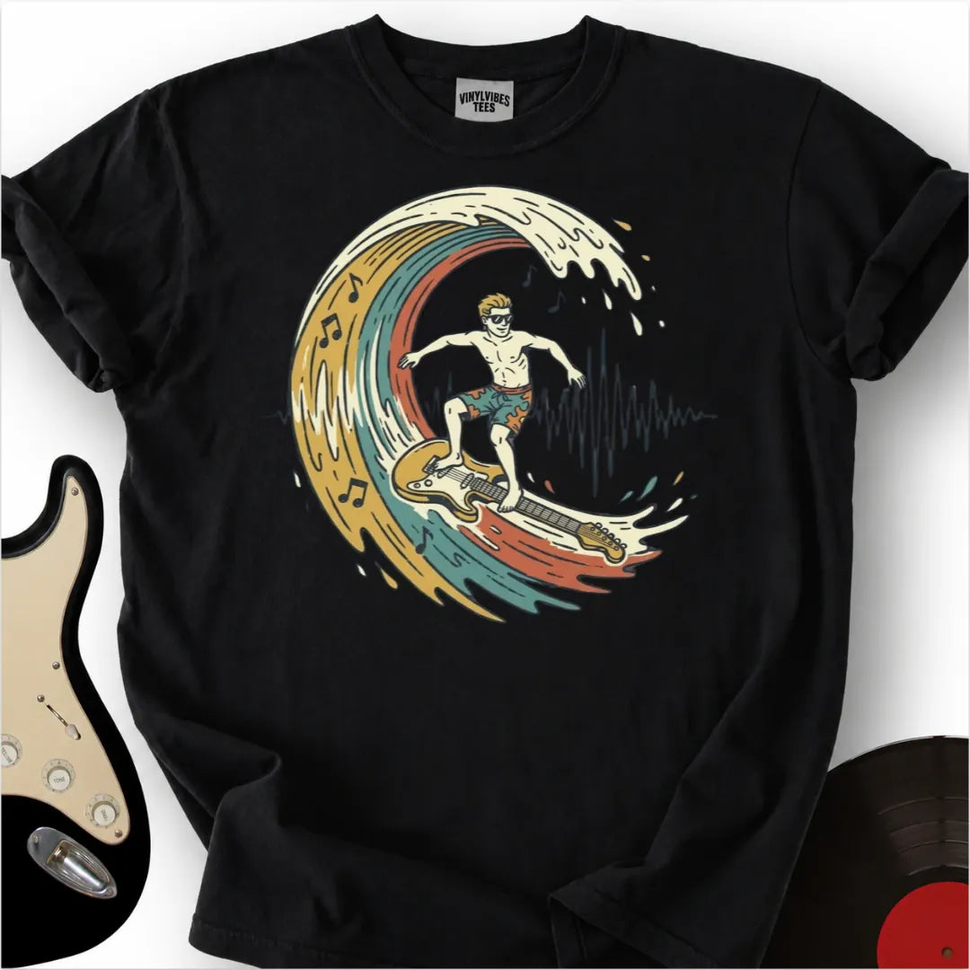 Printify T-Shirt Black / S Sonic Surfer Premium T-Shirt