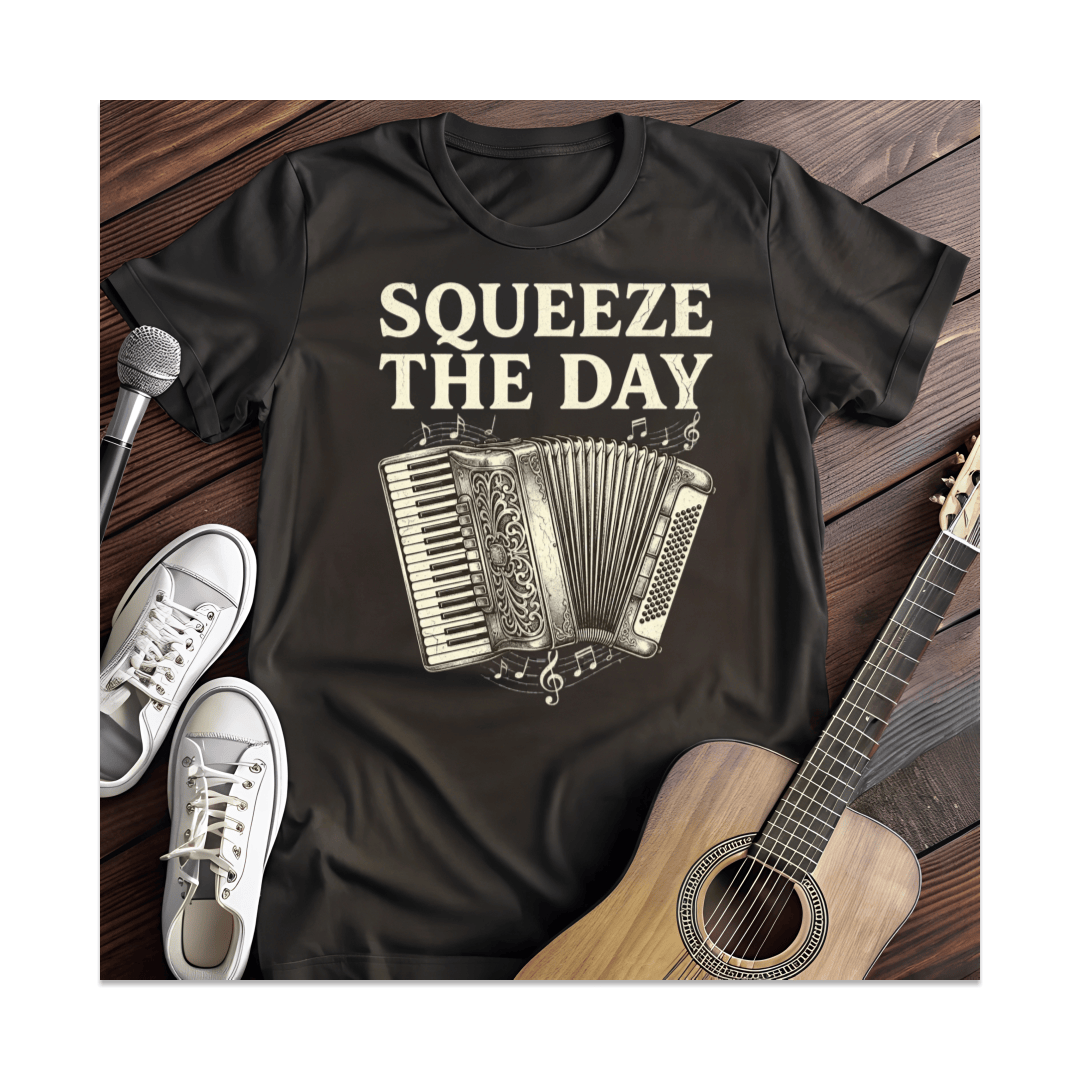 Printify T-Shirt Black / S Squeeze The Day Accordion T-Shirt (1)
