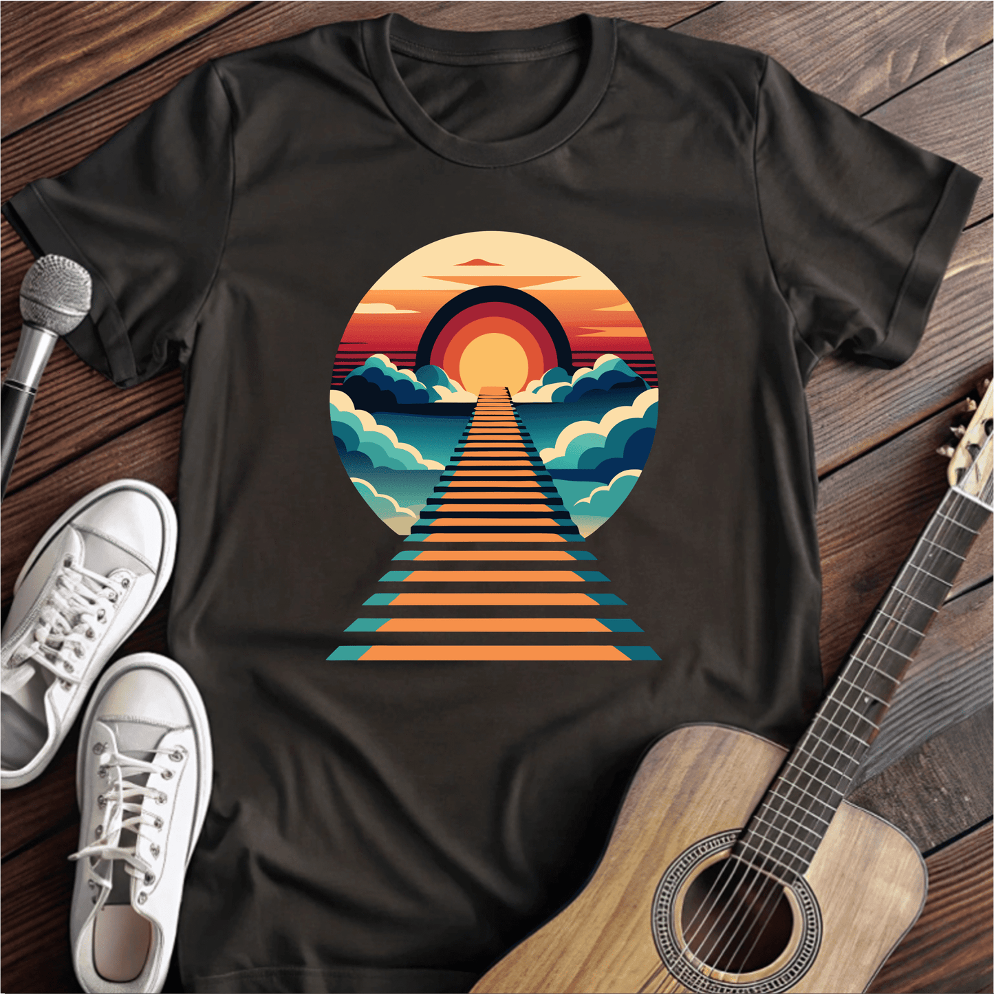 Printify T-Shirt Black / S Stairway to Heaven Tee