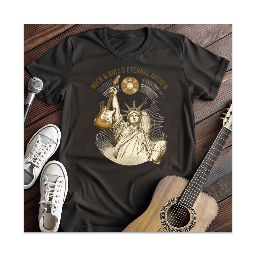 Printify T-Shirt Black / S Statue of Liberty Guitar T-Shirt