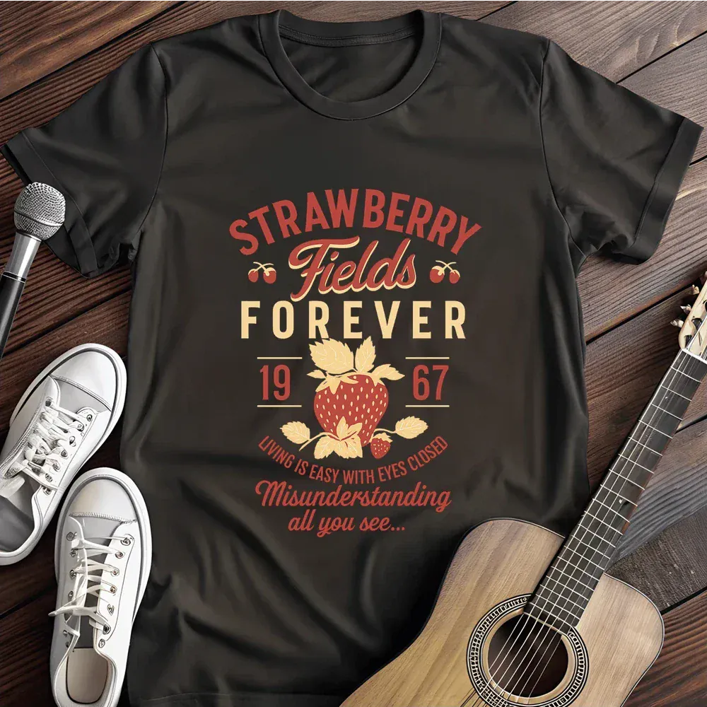 Printify T-Shirt Black / S Strawberry Fields T Shirt