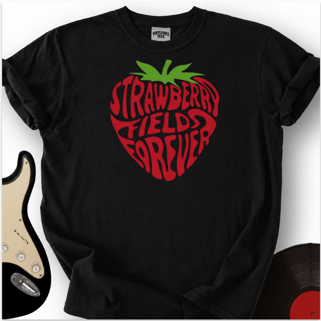 Printify T-Shirt Black / S Strawberry Fields T-Shirt