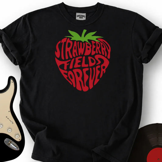 Printify T-Shirt Black / S Strawberry Fields T-Shirt