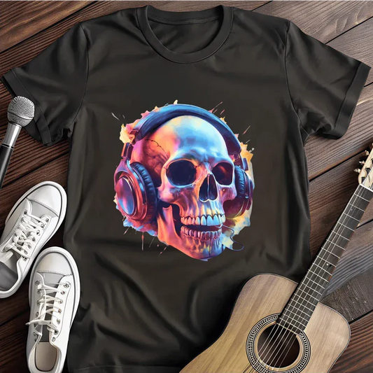 Printify T-Shirt Black / S Streaming Skull T Shirt
