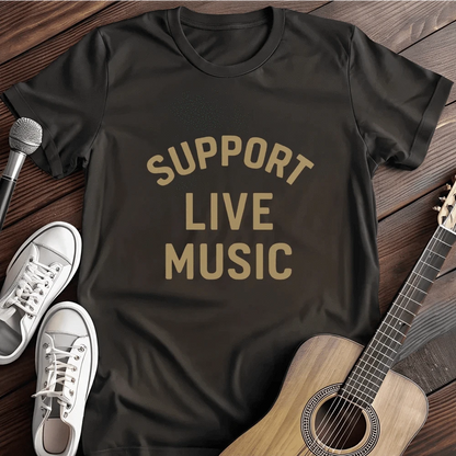 Printify T-Shirt Black / S Support Live Music T Shirt