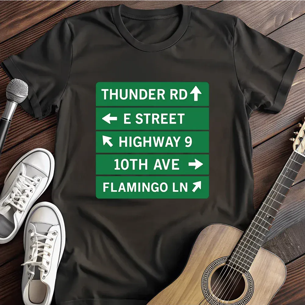 Printify T-Shirt Black / S Thunder Rd E Street T Shirt