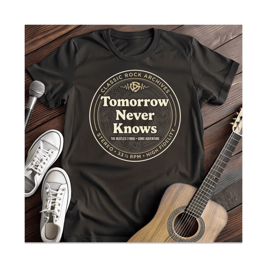 Printify T-Shirt Black / S Tomorrow Never Knows Record Label T-Shirt