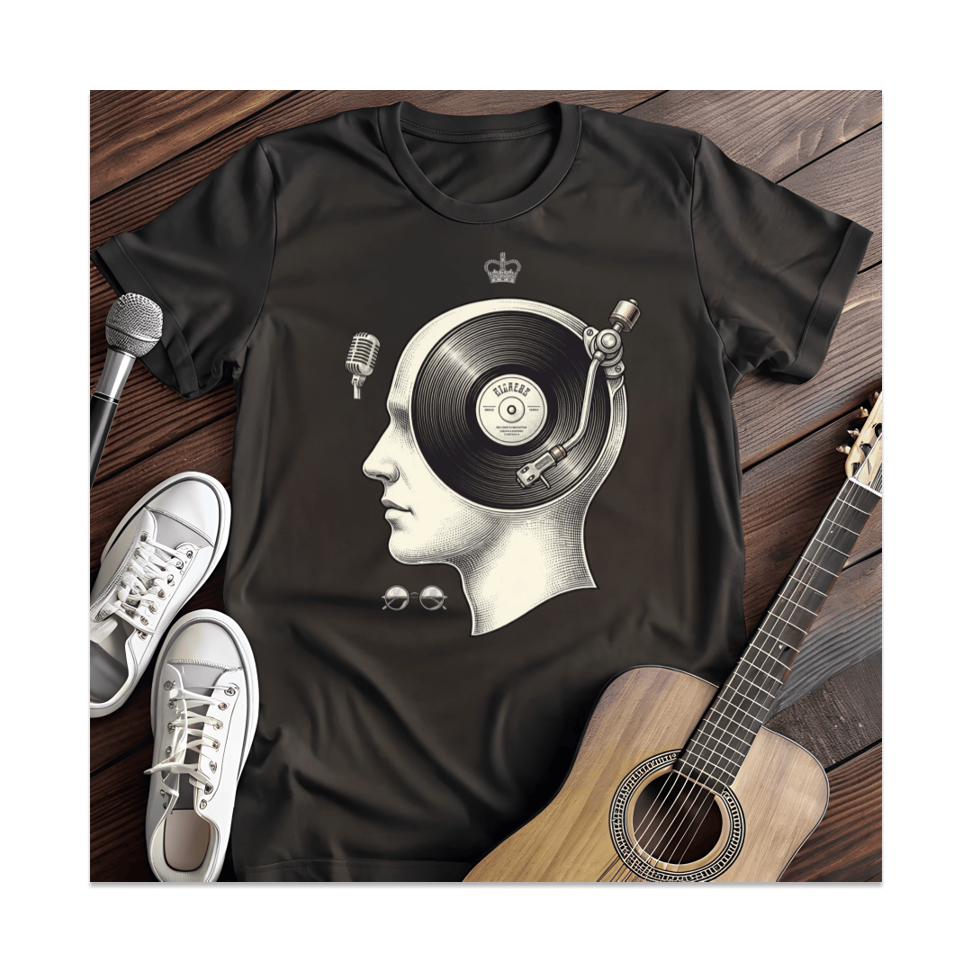 Printify T-Shirt Black / S Turntable Mind Record Head T-Shirt
