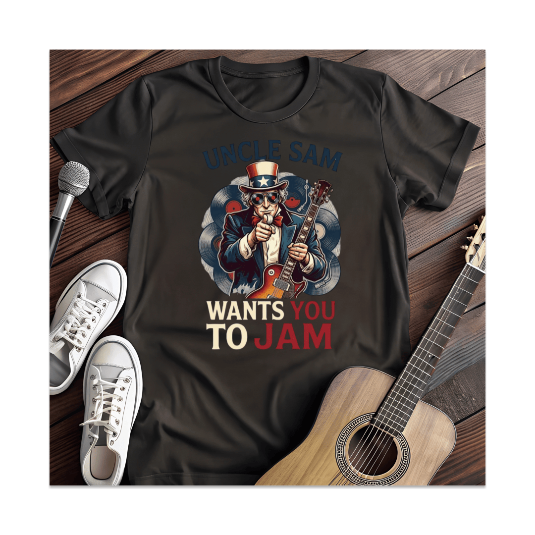 Printify T-Shirt Black / S Uncle Sam Wants You To Jam T-Shirt