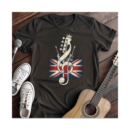 Printify T-Shirt Black / S Union Jack Guitar Treble Clef T-Shirt