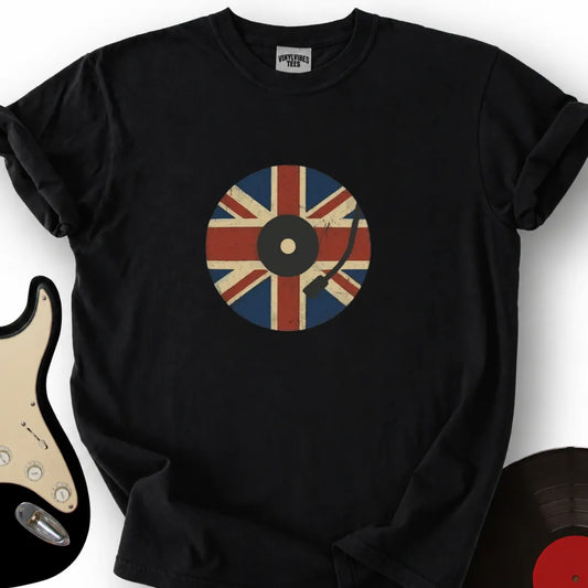 Printify T-Shirt Black / S Union Jack Spinner T-Shirt