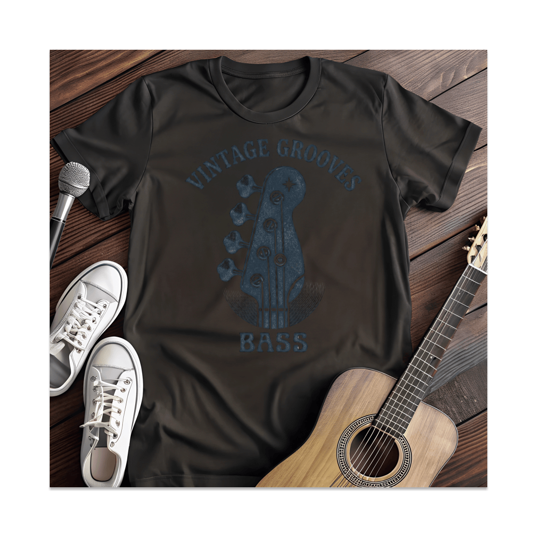 Printify T-Shirt Black / S Vintage Grooves Bass T-Shirt