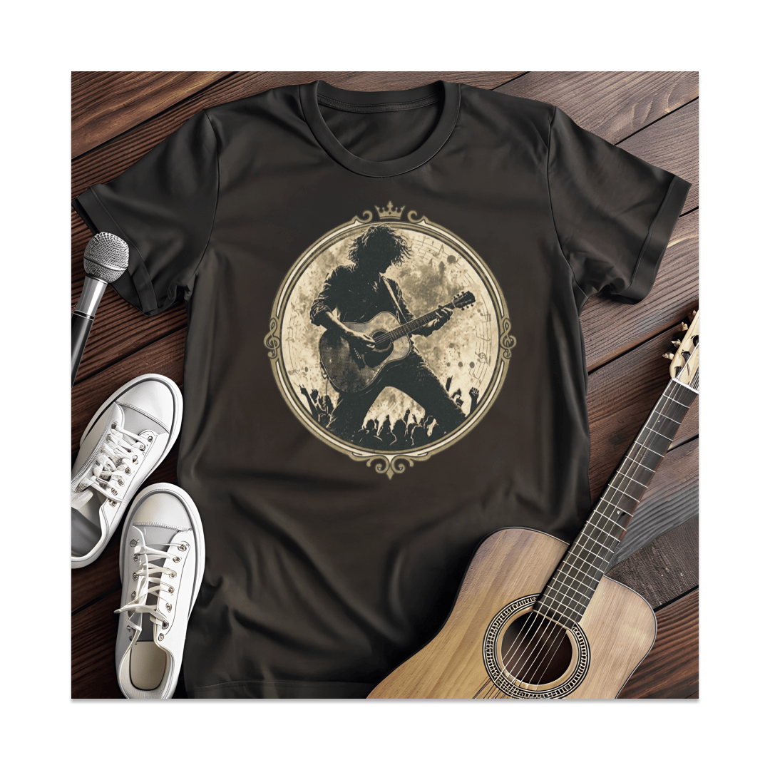 Printify T-Shirt Black / S Vintage Guitarist Silhouette T-Shirt