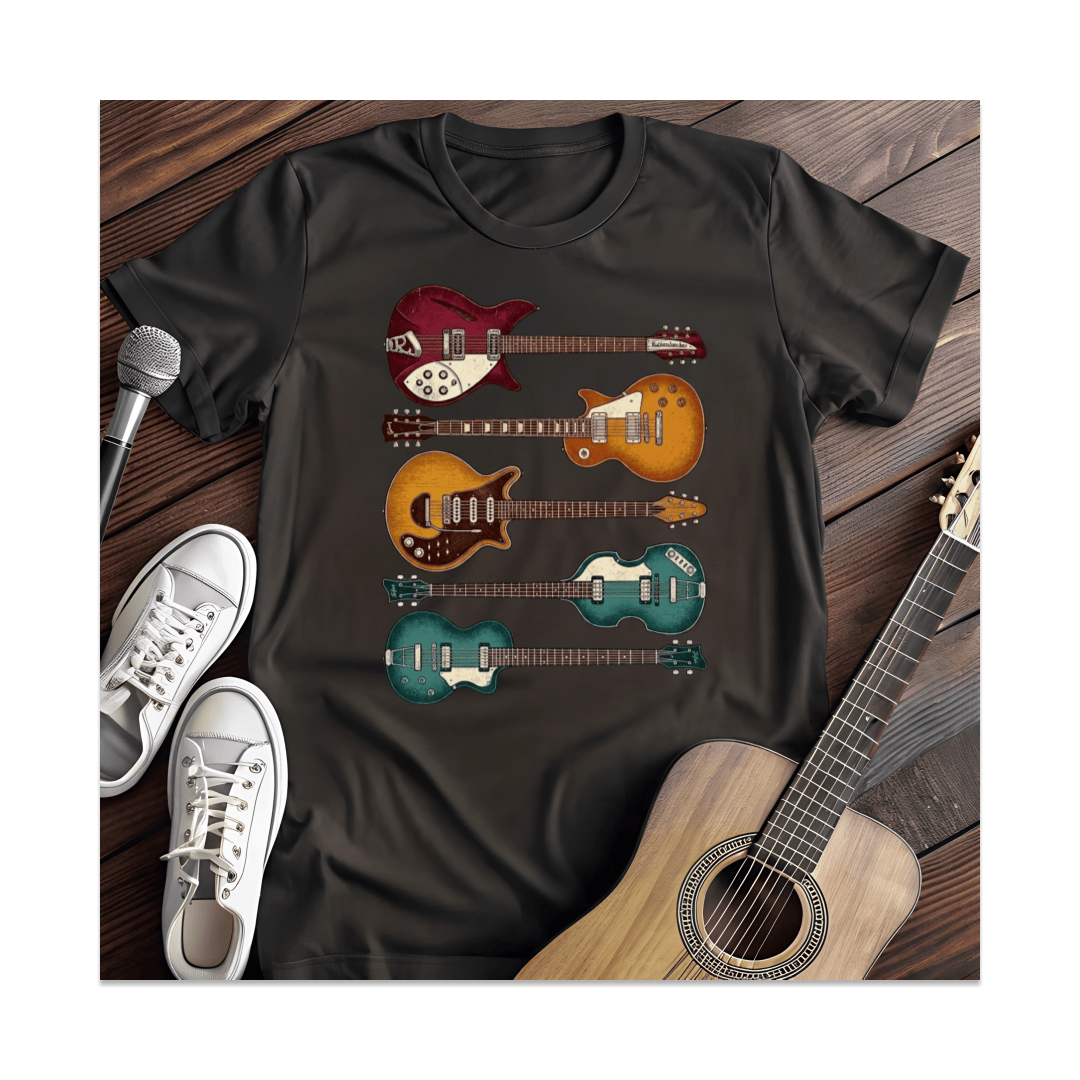 Printify T-Shirt Black / S Vintage Guitars Collection T-Shirt