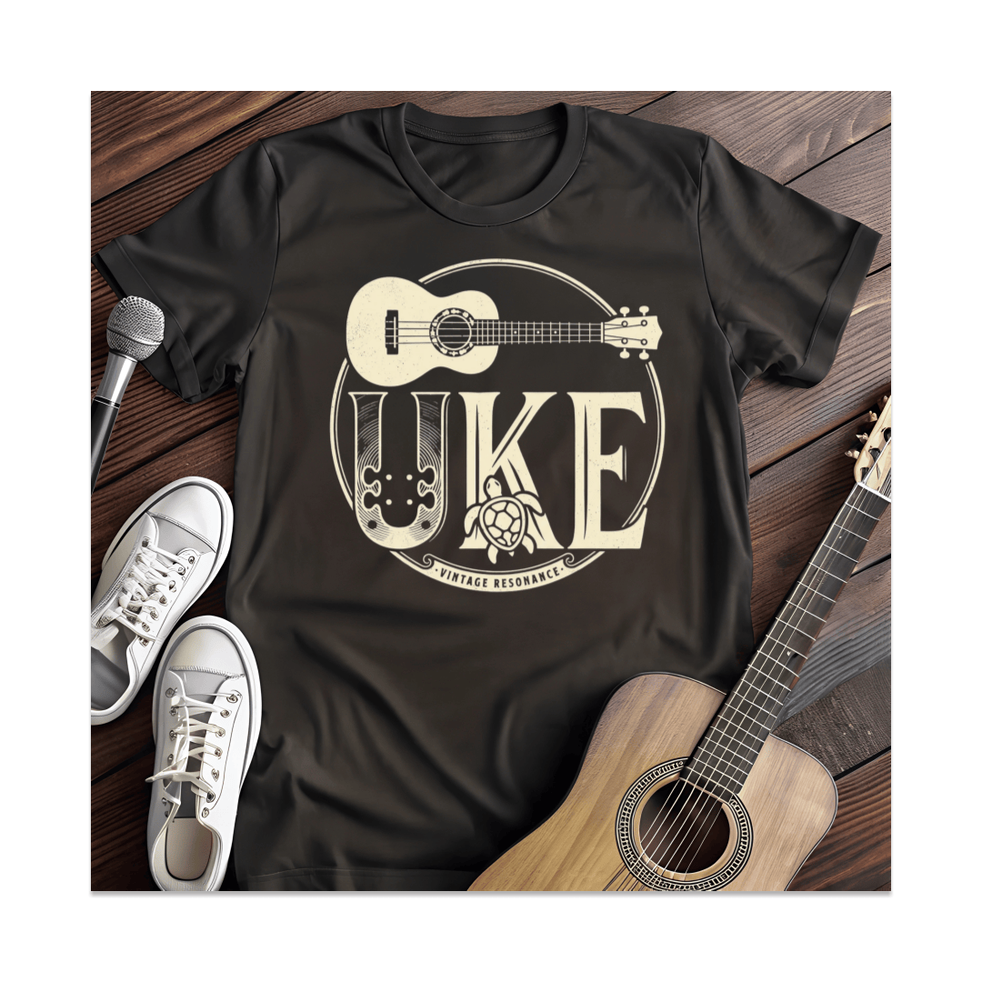 Printify T-Shirt Black / S Vintage Resonance Uke T-Shirt