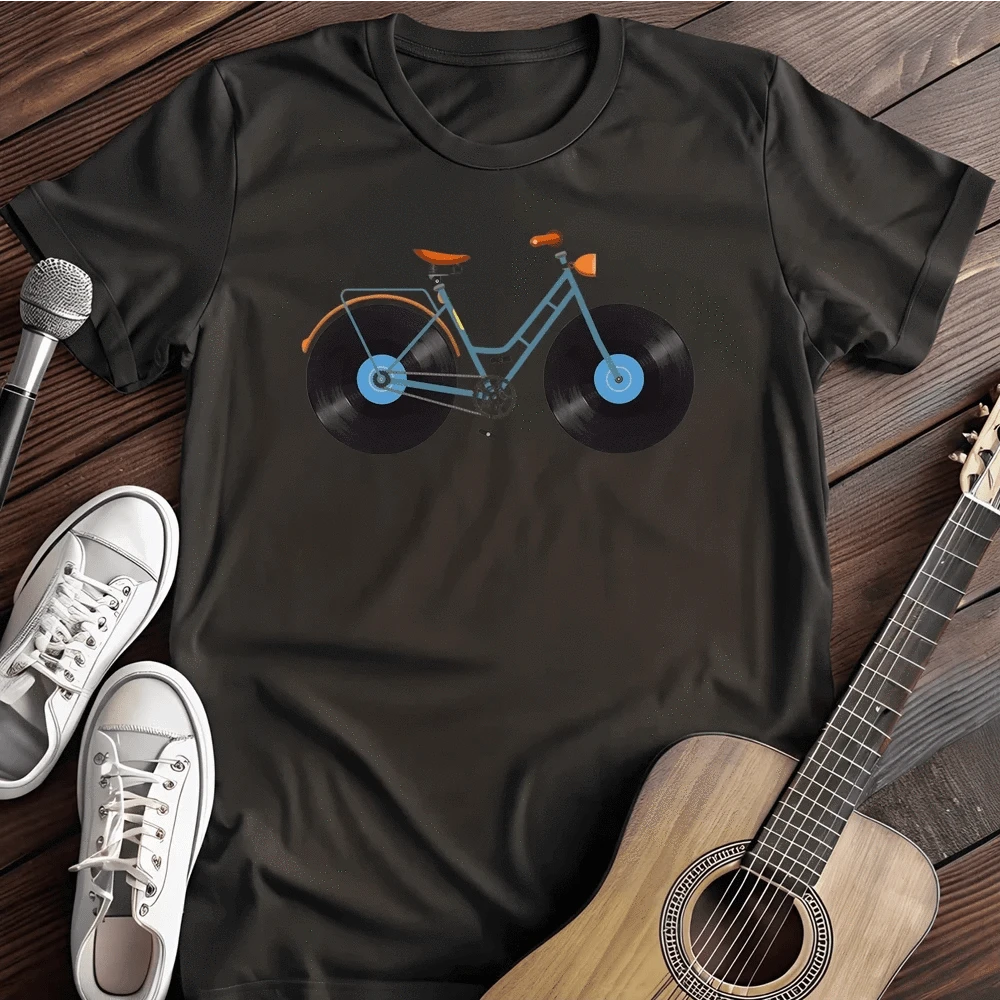 Printify T-Shirt Black / S Vinyl Bike T Shirt