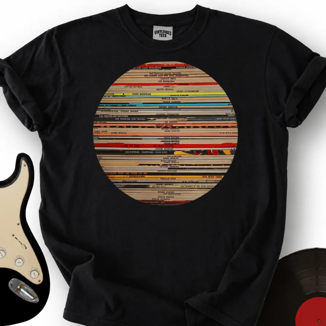 Printify T-Shirt Black / S Vinyl Globe T-Shirt
