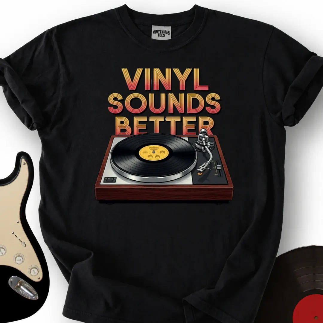 Printify T-Shirt Black / S Vinyl Sounds Better T-Shirt