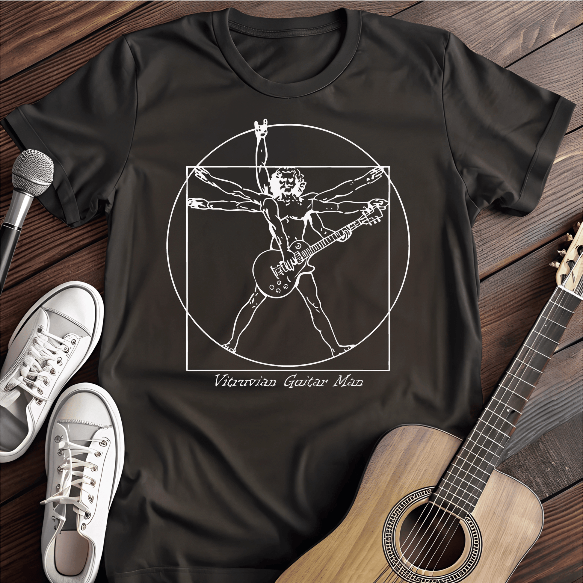 ⭐️⭐️⭐️⭐️⭐️ T-Shirt Black / S Vitruvian Guitar Man T-Shirt