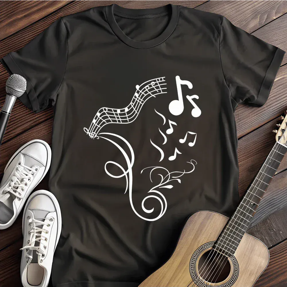 Printify T-Shirt Black / S White Musical Note T Shirt