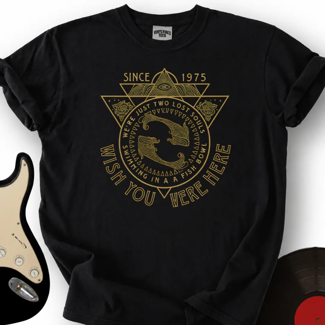 Printify T-Shirt Black / S Wish You Where Here T-Shirt