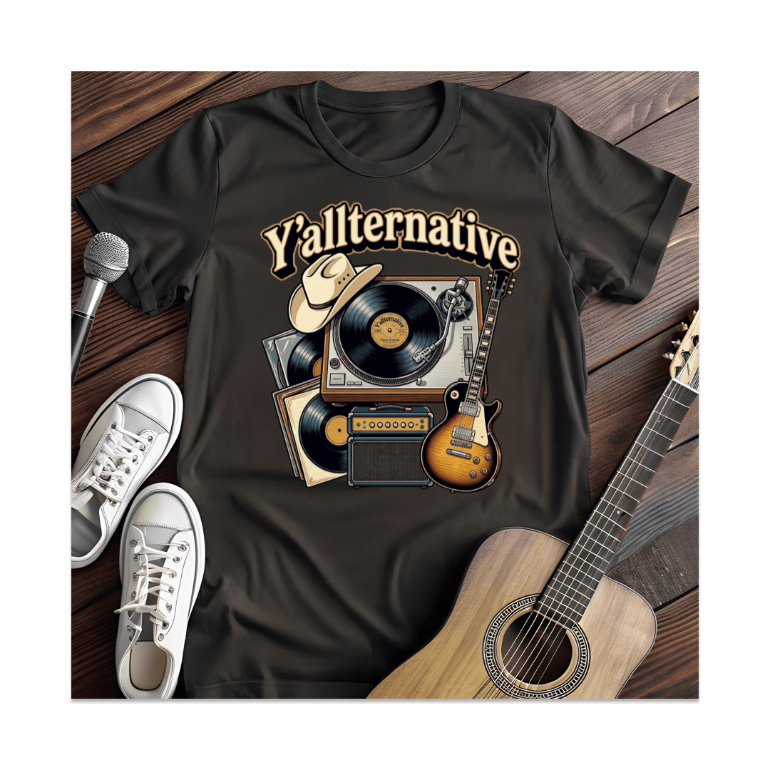 Printify T-Shirt Black / S Y'allternative Vinyl Record T-Shirt