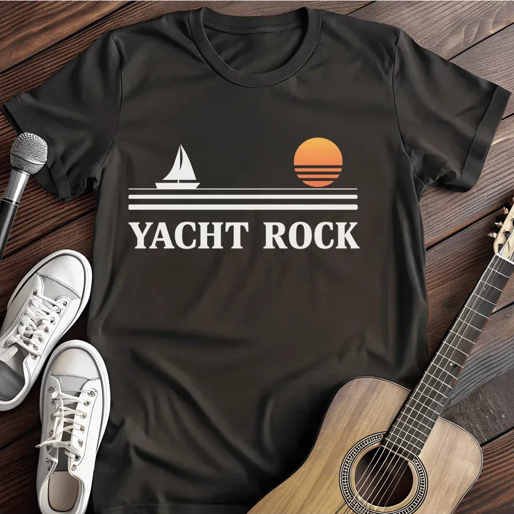 Printify T-Shirt Black / S Yacht Sun Rock T Shirt