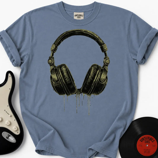 Printify T-Shirt Blue Jean / S Dripping Headphones Premium T-Shirt