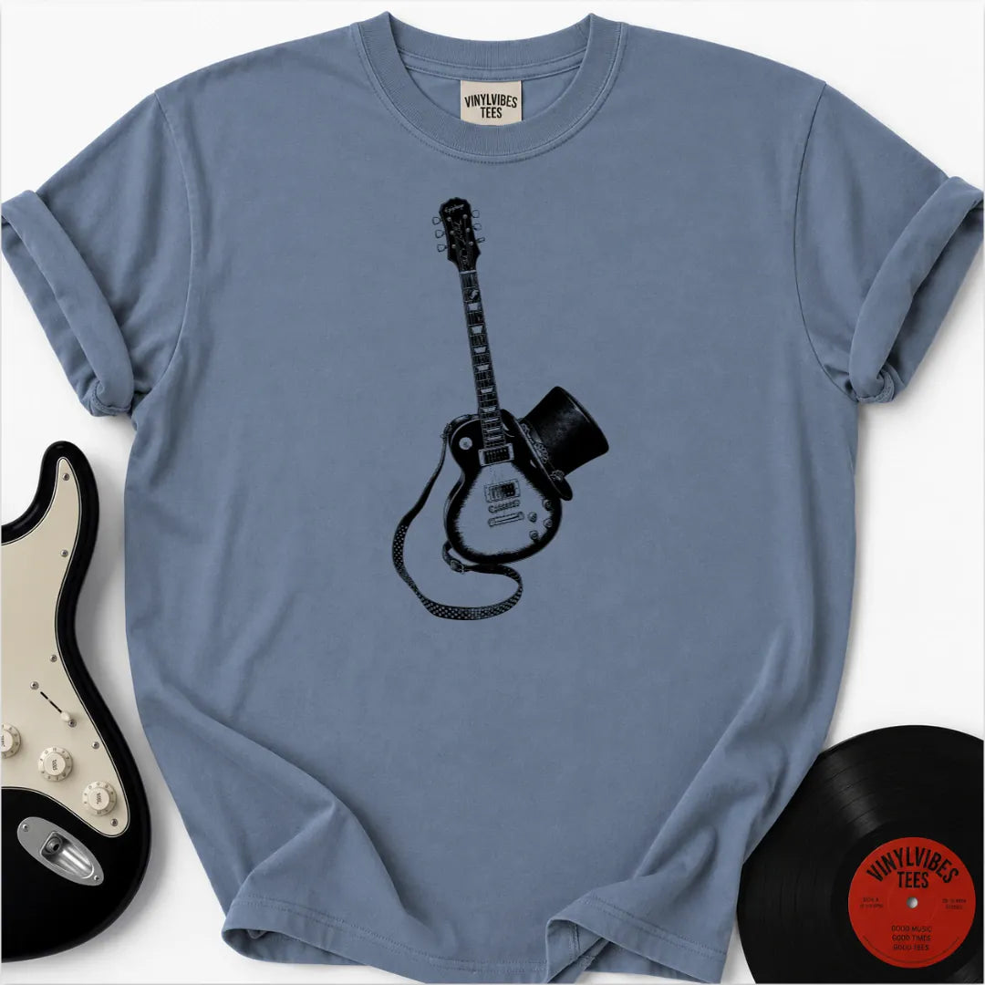 Printify T-Shirt Blue Jean / S Guitar Top Hat Premium T-Shirt