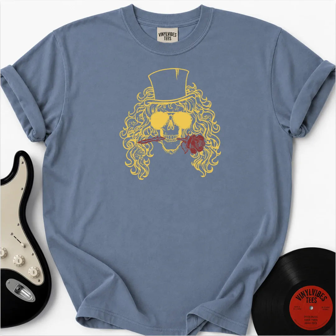 Printify T-Shirt Blue Jean / S Skull Rose Premium T-Shirt