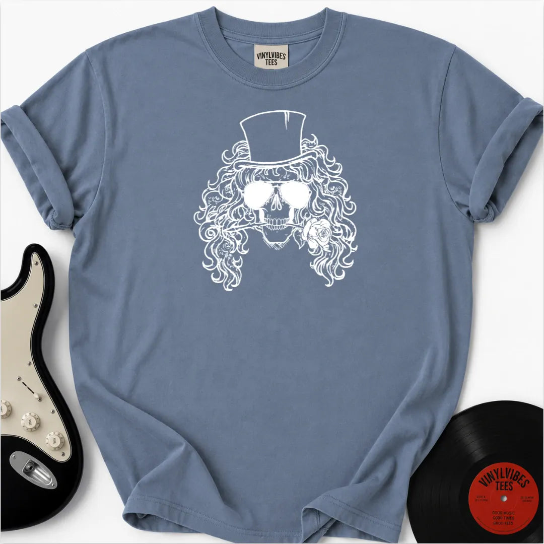 Printify T-Shirt Blue Jean / S Skull Rose Premium T-Shirt