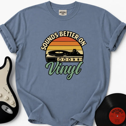 Printify T-Shirt Blue Jean / S Sounds Better On Vinyl Premium T-Shirt