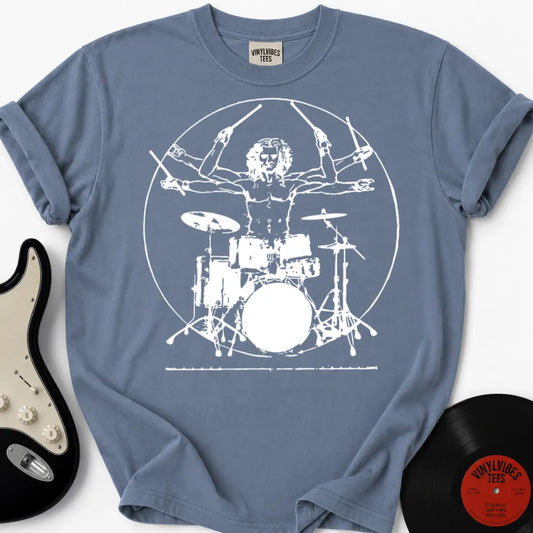 Printify T-Shirt Blue Jean / S Vitruvian Drummer Premium T-Shirt