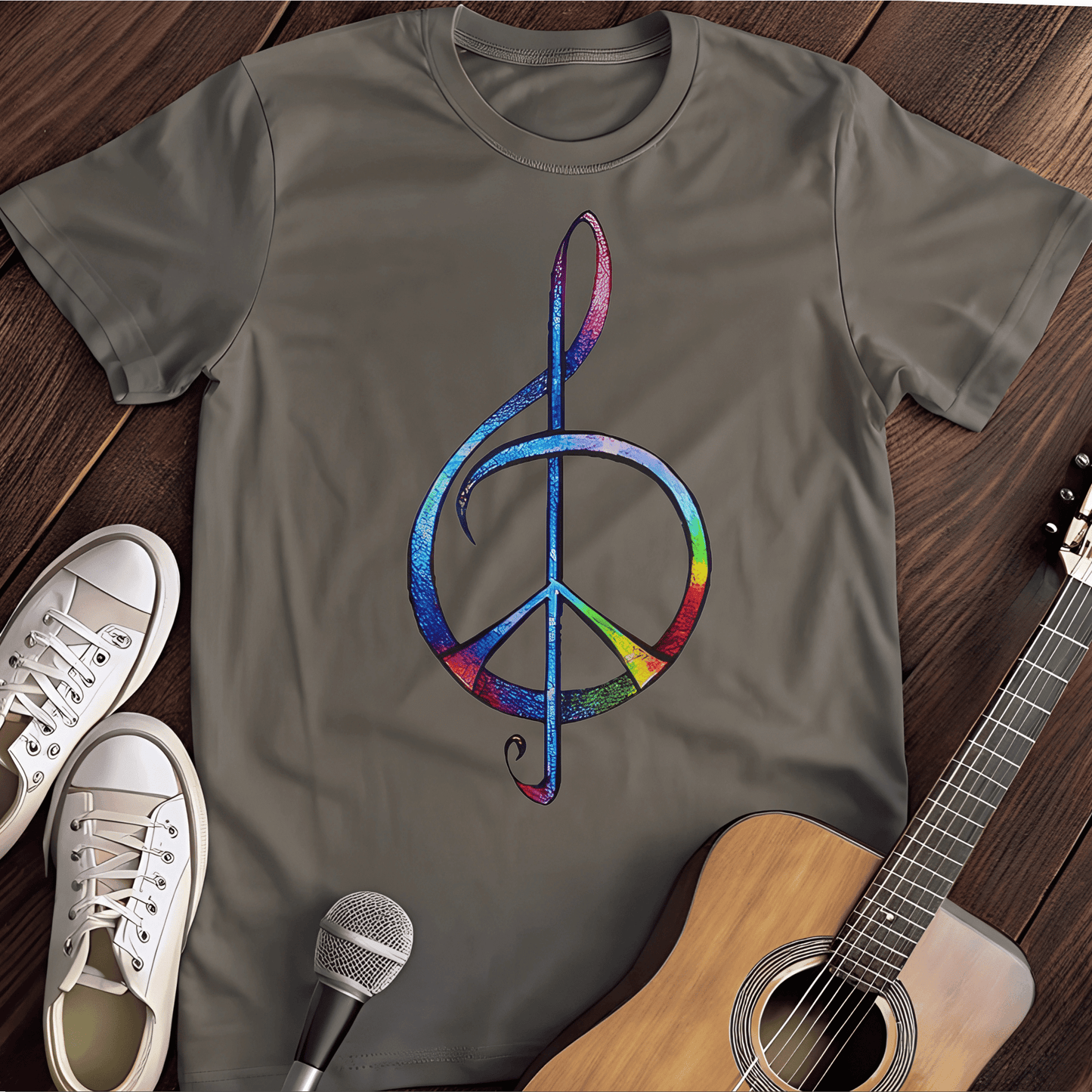 Printify T-Shirt Charcoal / S Colorful Peace Note Tee