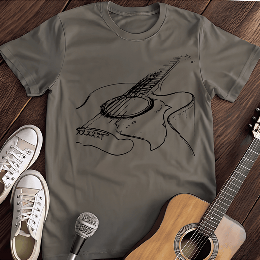 Printify T-Shirt Charcoal / S Guitar Silhouette Tee