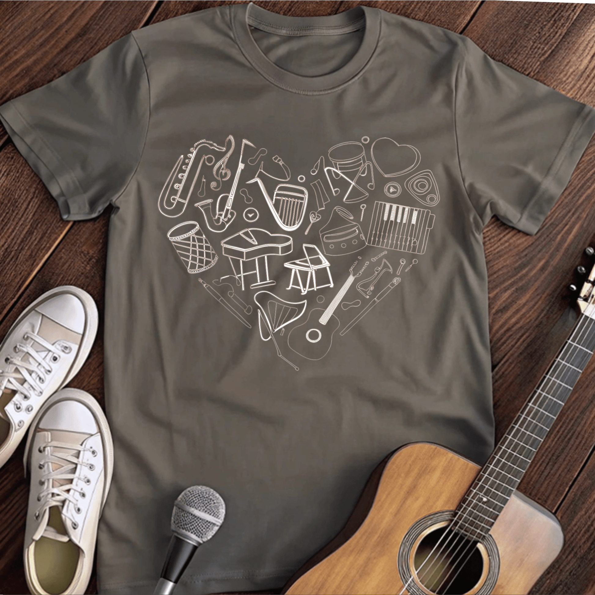 ⭐️⭐️⭐️⭐️⭐️ T-Shirt Charcoal / S Instrument Heart T-Shirt