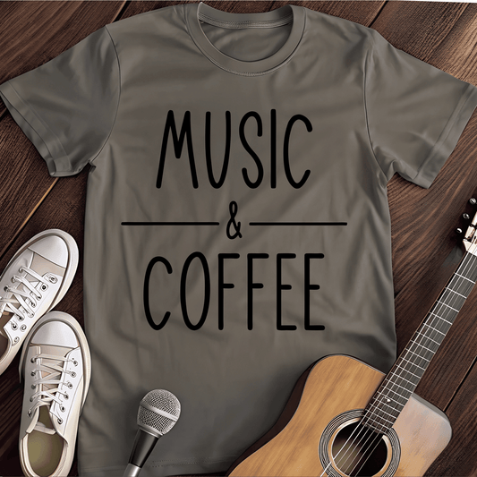 Printify T-Shirt Charcoal / S Music and Coffee (2) Tee