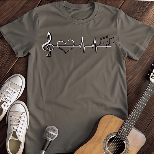 Printify T-Shirt Charcoal / S Music Love Tee